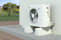 daikin air source heat pump outside